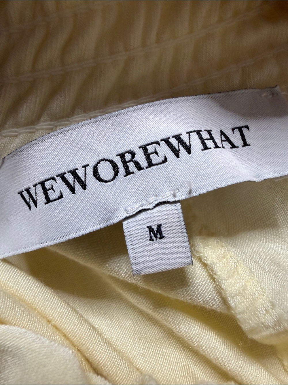 WeWoreWhat Ivory Cream Feather Trim Pullon Lounge Pants M Boho Honeymoon Bridal - Picture 5 of 5